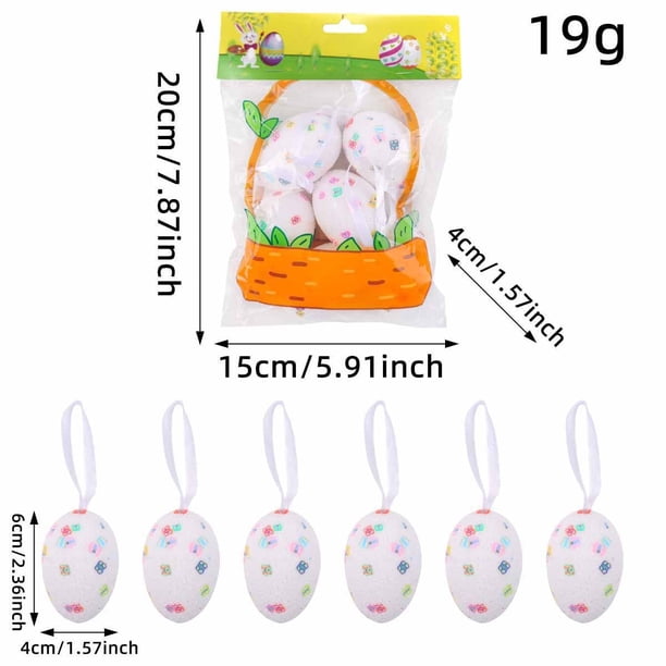 Xihbxyly Huevos de Pascua de Espuma, Decoración Colorida Diy, Diseño Ligero para Colgar, Decoración Versátil para Fiestas, Ambiente Festivo para El Hogar, Fácil de Usar, Incluye 1 Colgante de Huevo.
