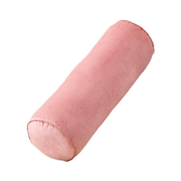 Almohada cilíndrica cómoda para el cuello y la parte inferior de la espalda y las piernas. Rosa