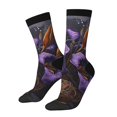 thumbnail image 1 of Fotbe Ornate Purple Floral Vase Calcetas Largas con Estampado para Hombre y Mujer – Calcetas de Compresión Transpirables y Elásticas, Viajar y Uso Diario Talla 5-11, 1 of 6