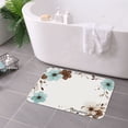 thumbnail image 3 of FJPT Non Slip Flannel Polyester Floor Mat With Floral Design For Bathroom Kitchen Bedroom Decor 16x24 inch, 3 of 5