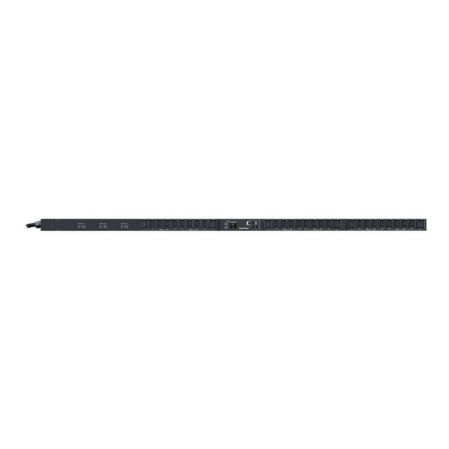 CyberPower Switched Metered-by-Outlet PDU83107 - Power distribution unit (rack-mountable) - AC 200-240 V - 3-phase - Ethernet, USB, serial - input: Hubbell CS8365C - output connectors: 30 (6 x IEC 60320 C19, 24 x IEC 60320 C13) - 0U - 10 ft cord - black