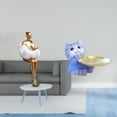 thumbnail image 2 of Escultura de resina de chica estética con bandeja de gato, decoración moderna, estatua de personaje abstracto para oficina, mesa de comedor, estante,, 2 of 8