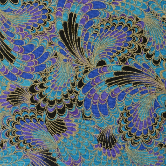 Langgg 1 Piece Peacock Tail Pattern Cotton Fabric for Sewing Accessories 0.5 Meter