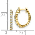 thumbnail image 4 of 14K Yellow Gold Aa Diamond Hinged Hoop Earrings (15 X 11) Made In India em5408-025-ya, 4 of 5