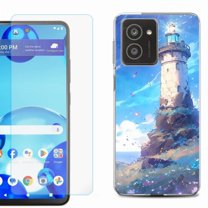 For HMD Vibe Shockproof Phone Case Cover with Tempered Glass Screen Protector, by OneToughShield - Beacon Sky