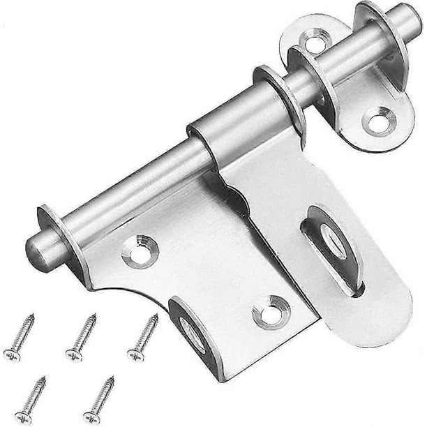 Sliding Door Latch Bolt Latch Thickened Stainless Steel Solid Durable With Hole For Padlock Bathroom Kitchen Garden Bedroom Cabinet Outdoor Indoor 12c