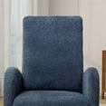 thumbnail image 6 of Rocking Chair Nursery, 25.4"W Upholstered High Back Accent Lounge Armchair with Retractable Footrest and Side Pocket, Comfy Rocker Glider Chair with Rubber Wood Legs for Living Room, Navy, 6 of 7