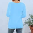 thumbnail image 5 of Blouses for Women Dressy Casual Loose Fit Cute Tops Crew Neck Ruched 3/4 Sleeve Shirts Summer Clothes, 5 of 6