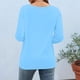 thumbnail image 3 of Camiseta de Manga 3/4 Impresa de Moda Casual de Ajuste Suelto de la Mujer de Verano Cómoda Primavera Y Verano, 3 of 6