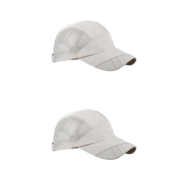 Wisewang Men Hat Clothing Accessory Sunshade Adjustable Outdoor Summer Quick Drying Mesh Baseball Caps Birthday Gift Beige 2Set