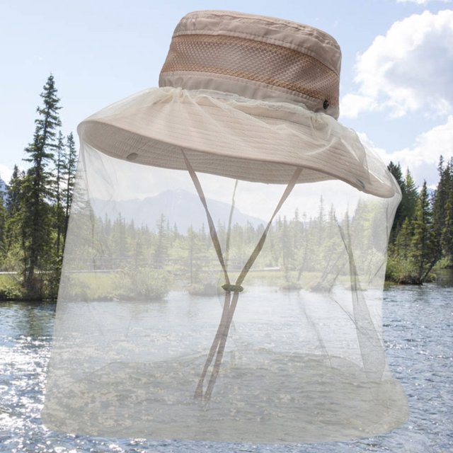 Sombrero de malla a prueba de insectos con sombrilla de red para la cabeza Sombrero al aire libre para ir de excursión, viajar, acampar Sywqhk Para Estrenar