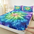 thumbnail image 3 of jejeloiu Watercolor Tie Dye Bed Sheets,Abstract Aesthetic Desgin King Sheets,Glitter Starry Night Sheet Set For Child,Luxury Bedroom Decor,4 Pieces, 3 of 7