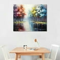 thumbnail image 2 of COMIO Painted Lake Landscape Canvas Wall Art with Colorful Tree Thick Texture Painting Abstract Artwork, 2 of 4