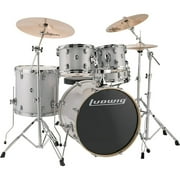 Ludwig LCEE22028 Element Evolution 22" Bass Drum 5-Piece Drum Set w/ Hardware & Cymbals - White Sparkle