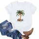 thumbnail image 1 of Puntoco Blusa de manga corta con estampado de moda para mujer, divertida camiseta de cuello redondo, 1 of 3