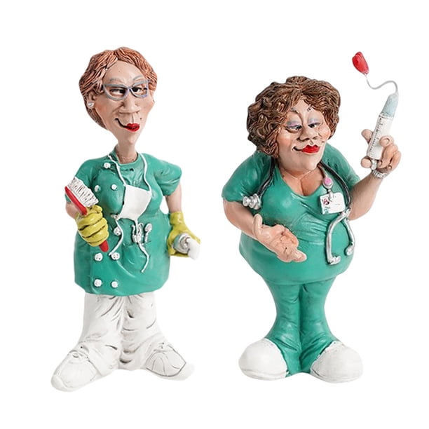 Escultura de Resina Creativa Sunnimix Adorno Enfermera Estatuas de Doctor 8x5x16cm Figura de médico