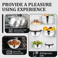 thumbnail image 6 of CHEF Mixing Bowl with Airtight Lid Set of 5, 10-Piece Stainless Steel Nesting Salad Bowl Set for Prepping, Mixing and Serving, Size 4.6, 3, 1.5, 1, 0.7 QT, Rimmed Edges & Flat Base, Black, 6 of 10