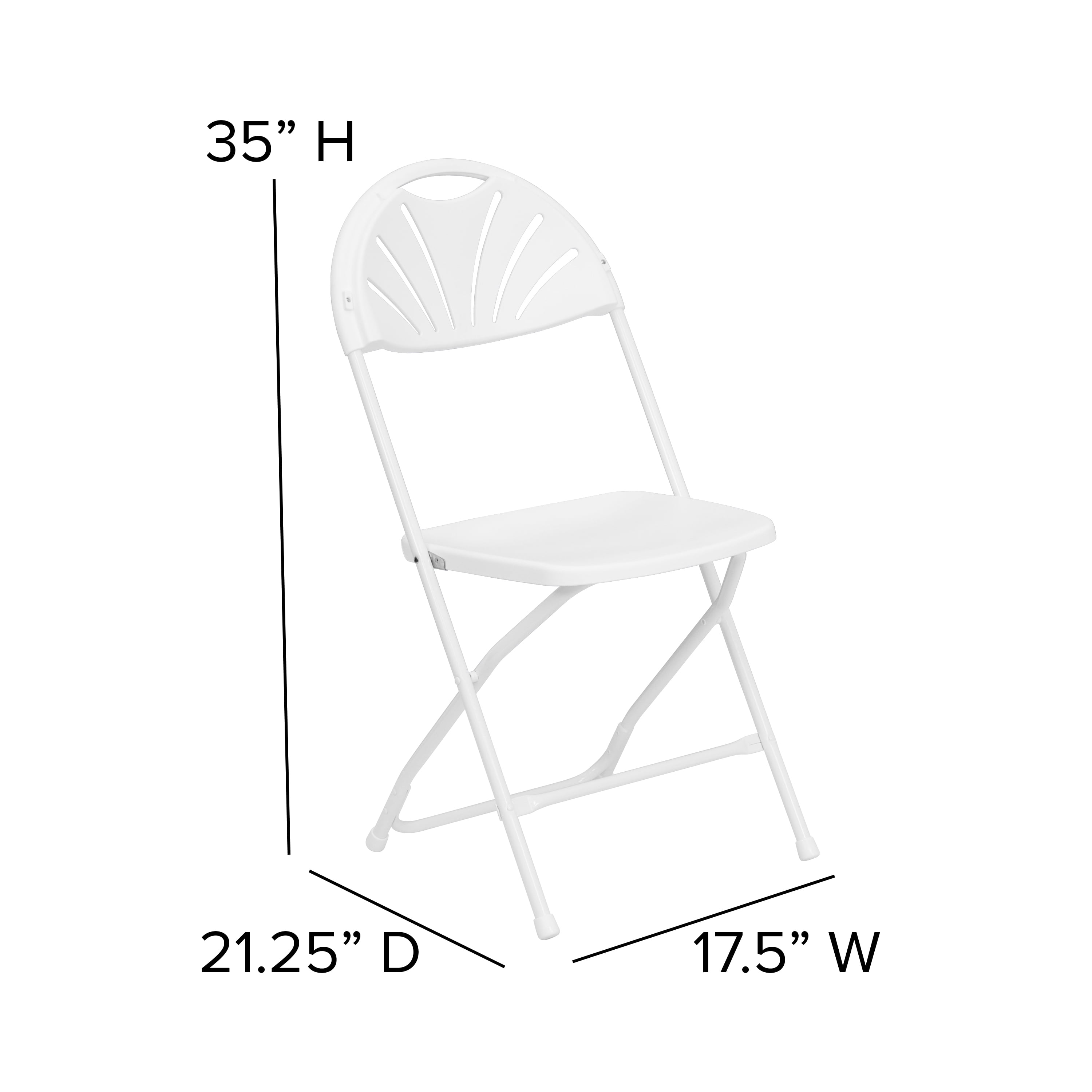 Hercules Series 800 Lb Capacity White Plastic Fan Back Folding Chair by Flash Furniture for sale online 