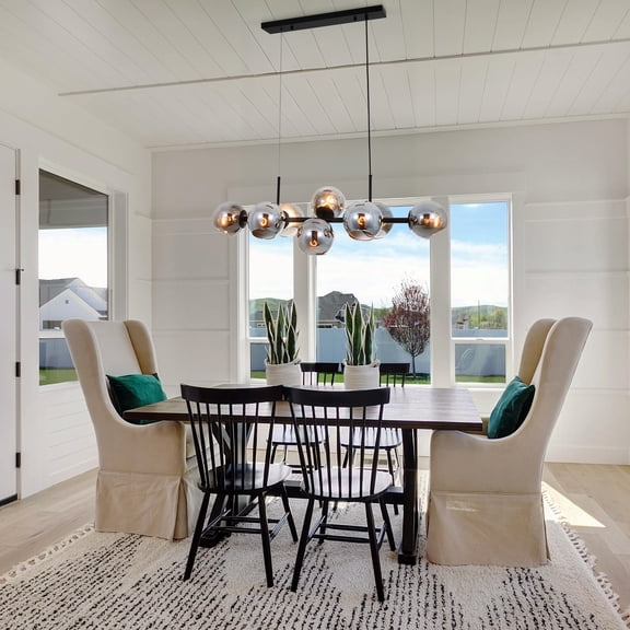 AFANQI Semi Flush Mount Ceiling Light Modern Crystal Chandeliers 8-Lights Industrial Sputnik Chandeliers for Living Room Bedroom Kitchen Dining Room Brthroom Hallway Entryway