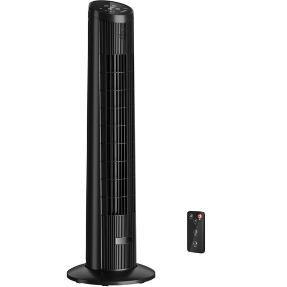 UrbanSync 33" Tower Fan – 3 Speeds, Remote Control, 15-Hour Timer, Rotating, 90° Oscillation – Ideal for Office, Bedroom, Gym