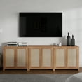 thumbnail image 5 of ARKANTOS Rattan Sideboard Buffet Cabinet with Adjustable Shelf, Set of 3, Natural Oak, 5 of 9