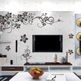 thumbnail image 3 of Juego de pegatinas de pared Sincero flores y mariposas negras 3 piezas, 3 of 10