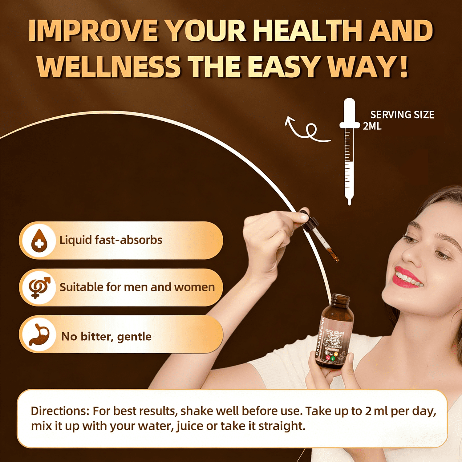 Black Walnut Wormwood Cleanse Drops – Herbal Digestive Tincture with Garlic, Turmeric, Berberine & Oregano Oil, Gut & Immune Support for Men & Women