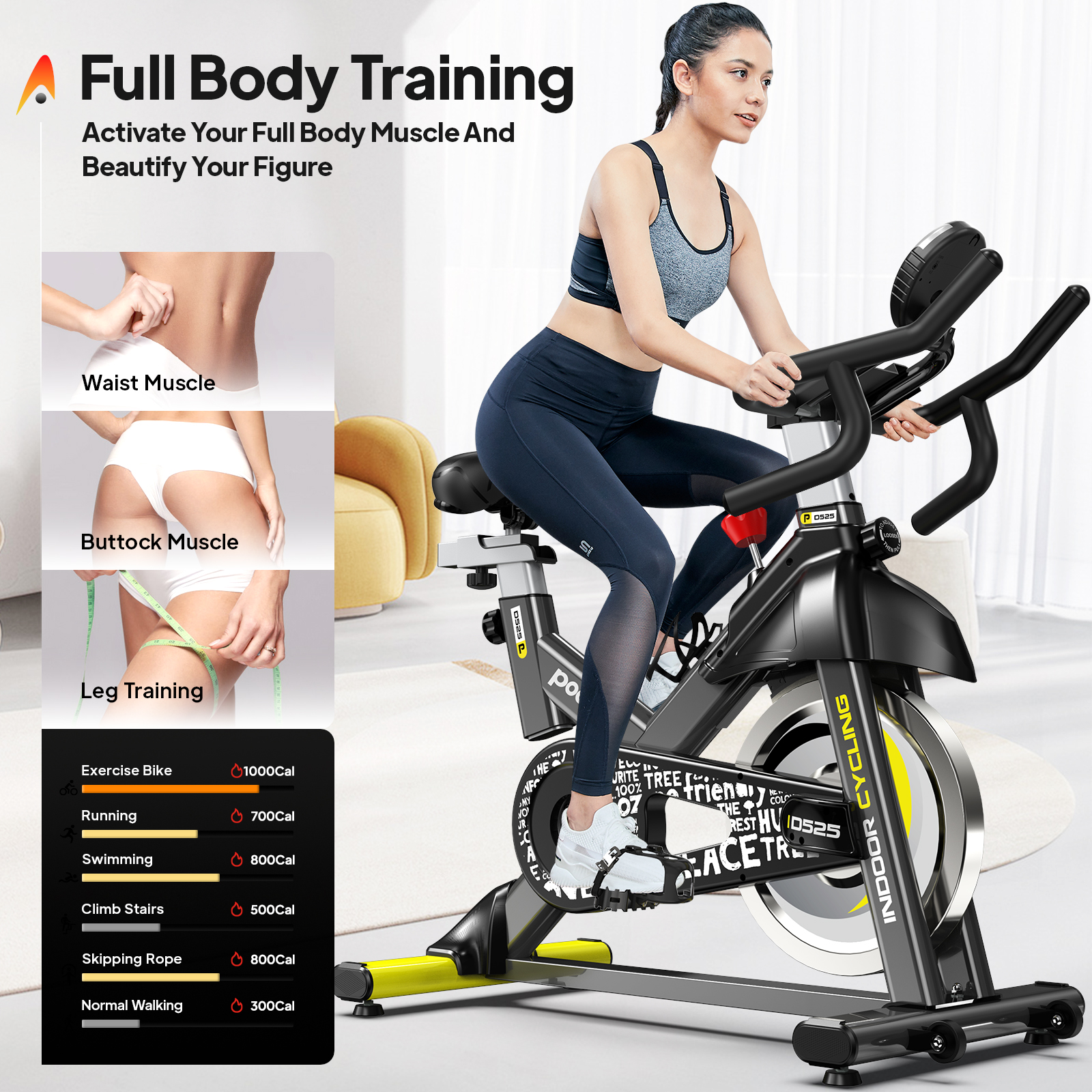 Pooboo D525 Indoor Exercise Bike with Magnetic Resistance photo 4