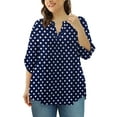thumbnail image 3 of VERABENDI Women's Plus Size Tops 3/4 Sleeve Shirts Dressy Casual Metal Buckle V-Neck Tunic Blouses,M-4XL, 3 of 11