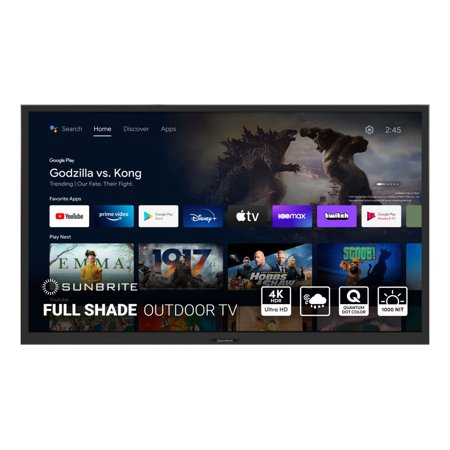 UPC: 0842822056229 | SunBrite Veranda 3 Series 55-inch Full Shade Smart Outdoor TV (2022) | 4K Ultra HD HDR QLED Weatherproof Television – 1 000 nit Ultra Bright Screen