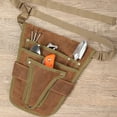 thumbnail image 5 of Blueek 3-Pocket Durable Woodworking Tool & Gardening Waist Bag - Adjustable Strap Belt, Carpenter Tool Pouch Storage for Outdoor Activities, Brown,12in, 5 of 9