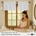 thumbnail image 6 of Native Fab Set of 2 Valance Curtains for Windows 54"x18" for Living Room Bedroom Kitchen Windows Bathroom, Farmhouse Vintage Curtain Valances Rod Pocket - White, 6 of 7