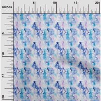 oneOone Cotton Poplin Twill Medium Blue Fabric Liquid Drip Abstract Fabric For Sewing Printed Craft Fabric By The Yard 56 Inch Wide