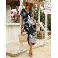 thumbnail image 5 of Zeagoo Long Dresses for Women Casual Summer Maxi Dress Short Sleeve Long Dress with Pockets Curve Hem Long Dress Crew Neck, 5 of 10