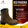 thumbnail image 3 of Red Phoenix FR Titan Safety Steel Shield Boots, Industrial, Construction &Military Work Boots, Slip & Water Resistant, 3 of 4