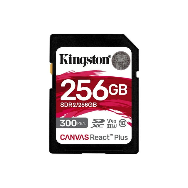 Tarjeta SD Kingston Canvas React Plus de 256 GB SDXC UHS-II V90