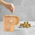 thumbnail image 5 of COFEST Home Decor,Personalized Wooden Name Money Box Wooden Deposit Box Twenty Six English Letters P, 5 of 7
