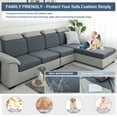 thumbnail image 5 of CZL 100% Waterproof Magic Sofa Cover for Living Room, Leakproof Sectional Couch Cover L Shape, Stretch Jacquard Universal Sofa Slipcover Seat Cushion Cover(Chaise Cover, Medium, Dark Gray), 5 of 8