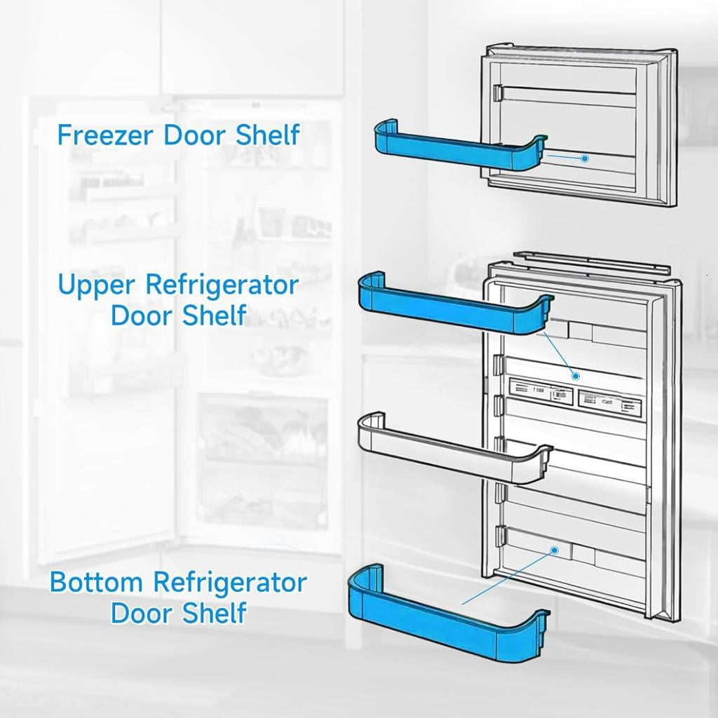 Refrigerator Door Shelf Replacement ABS Texture Refrigerator Storage Shelf