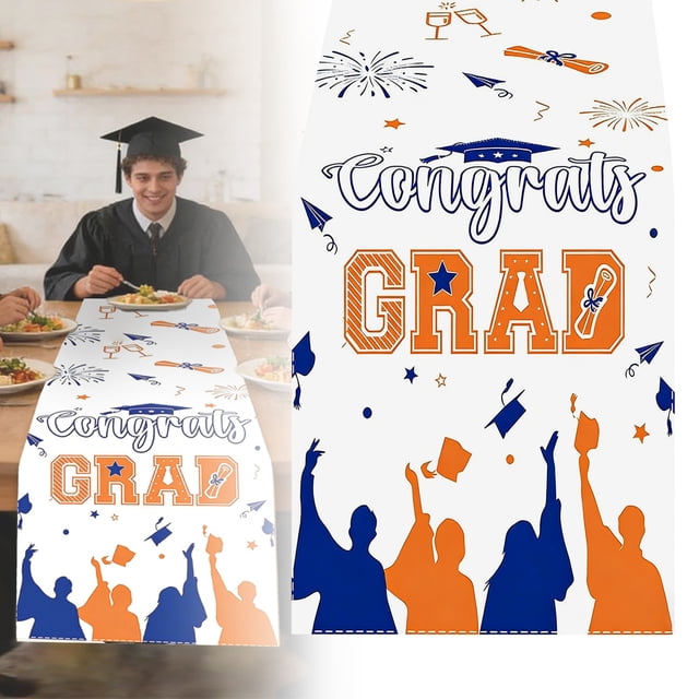 Ornament Graduation Decorations Congrats Grad Table Runner Class of 2026 Graduate College High School Home Kitchen Dining Room Table Decor