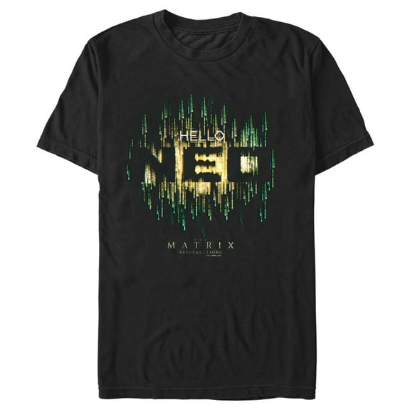 Men's The Matrix Resurrections Hello Neo Graphic Tee Black Medium