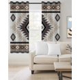 thumbnail image 2 of Brown Beige Boho Blackout Curtains, Light Blocking Print Window Curtains, Abstract Southwestern Ethnic Geometric Thermal Insulated Window Drapes for Living Room Kitchen Cafe 2 Panels, 84"W x 63"L, 2 of 9