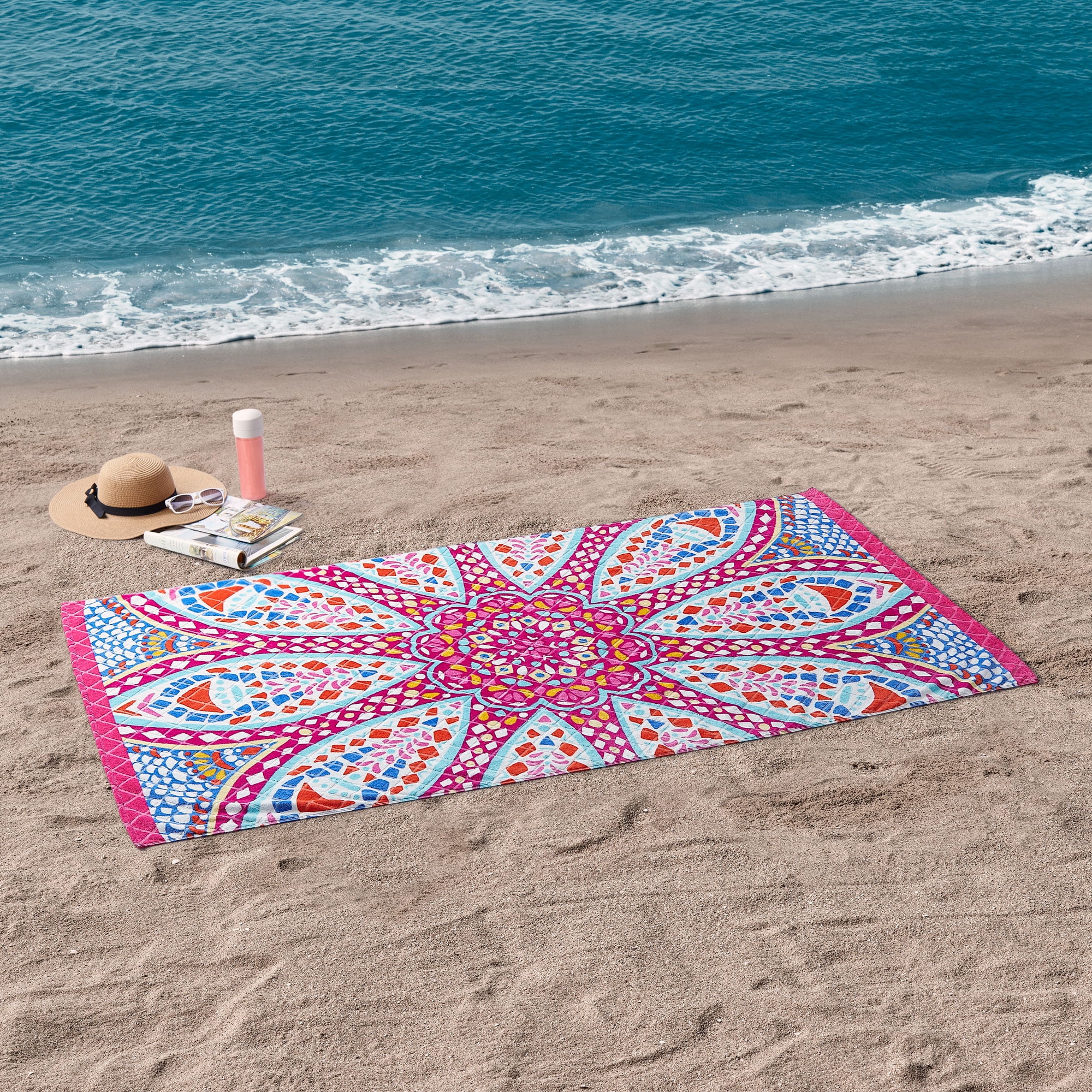 Tile Mosaic Beach Towel S00 - Women - Accessories