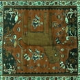 thumbnail image 1 of Ahgly Company Indoor Square Animal Turquoise Blue Traditional Area Rugs, 8' Square, 1 of 4
