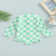 thumbnail image 3 of QJUHUNG Kid Baby Girls One Piece Swimsuit Long Sleeve Zipper Swimwear Ruffle Rashguard Bathing Suits Beachwear, 3 of 7