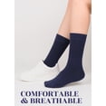 thumbnail image 6 of Hugh Ugoli Women's Bamboo Loose Fit Diabetic Crew Socks, 6 Pairs, Navy Blue, Shoe Size: 10-12, 6 of 7