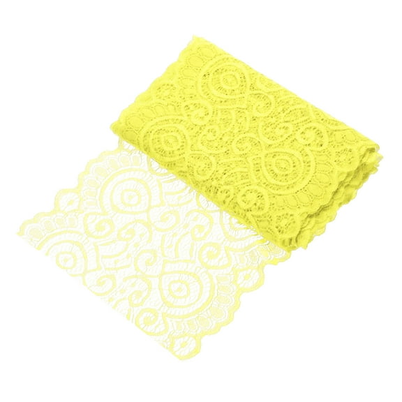 Uxcell 7.1 Inch Wide 5 Yard Lace Ribbon Floral Pattern Light Yellow Lace Trim Ribbon for Sewing Making