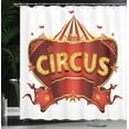 thumbnail image 3 of Ambesonne Circus Shower Curtain, Carnival Sign Nightlife, 69"Wx84"L, Yellow White Red, 3 of 4