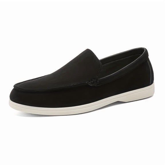 Summer Men's Slip-On Low-Top Casual Loafers, Simple Solid Color Shoes for Men Niche Business Style,