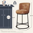 thumbnail image 3 of MultiHaven 25.8" Upholstered Swivel Bar Stool Set of 3,Counter Height Chair with Ergonomic Footrest for Kitchen Island - Brown PU Leather, 3 of 11